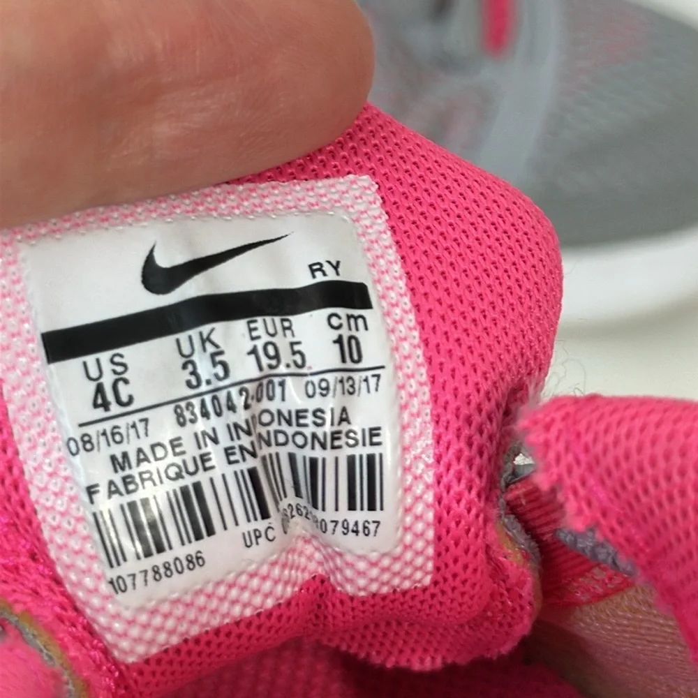 Nike Kids Gray and Pink Lightweight Sneakers